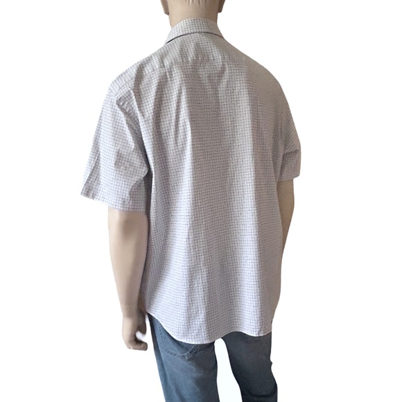 Tommy Hilfiger Shirt Button Up Short Sleeve Cotton Blend Window Pane Versatile - Picture 8 of 14